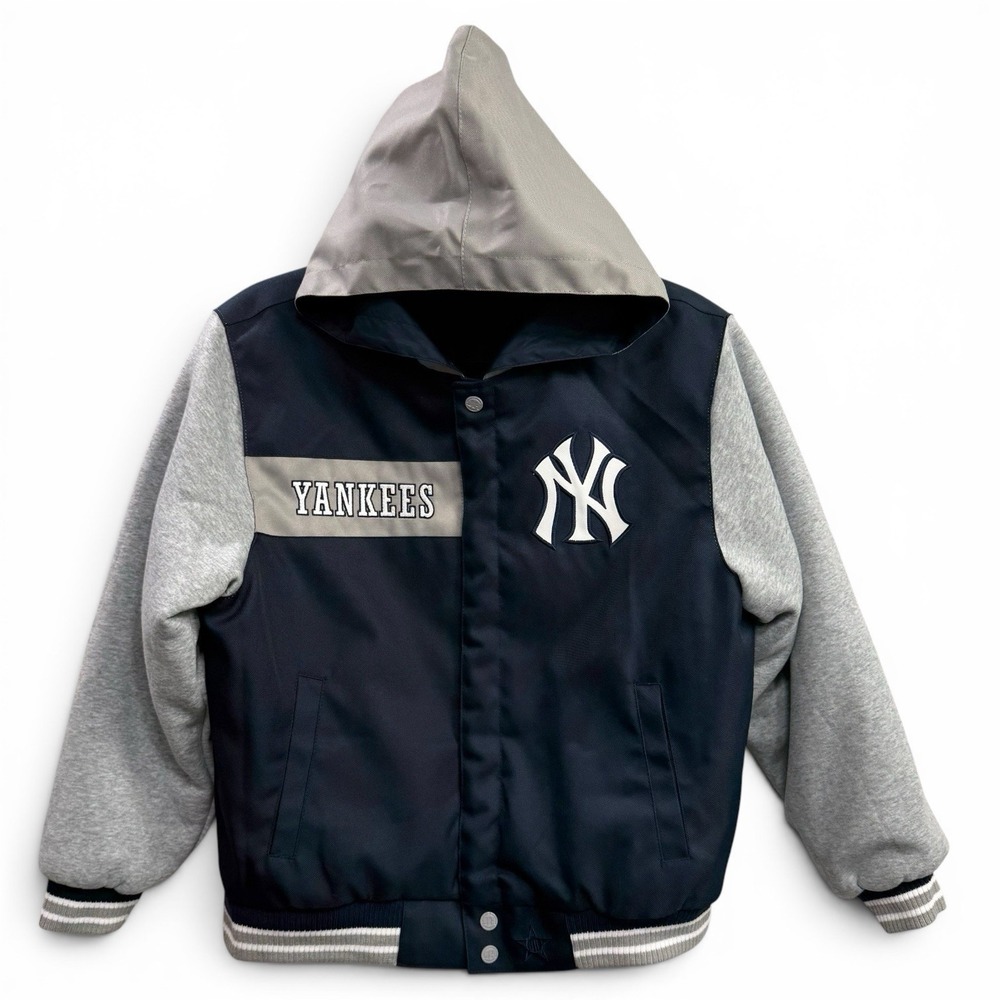 New York Yankees Hooded Coat Reversible Jeff Hamilton‎ MLB Baseball Youth XL New